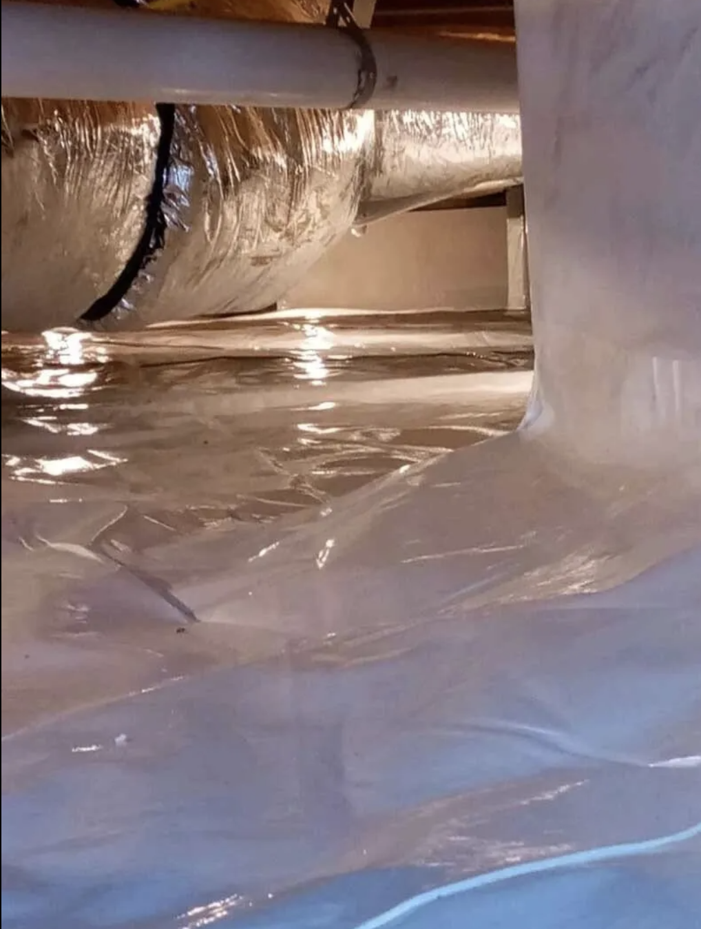 Sealed crawl space vapor barrier detail